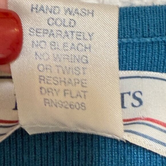 Passports Blue Tank Top Women XL Pink  Ribbed Stretch  Cotton Pullover - Picture 4 of 8